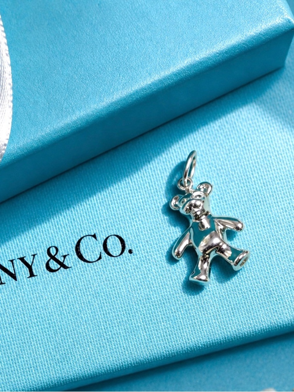 Authentic Tiffany & Co Teddy Bear Pendant Charm